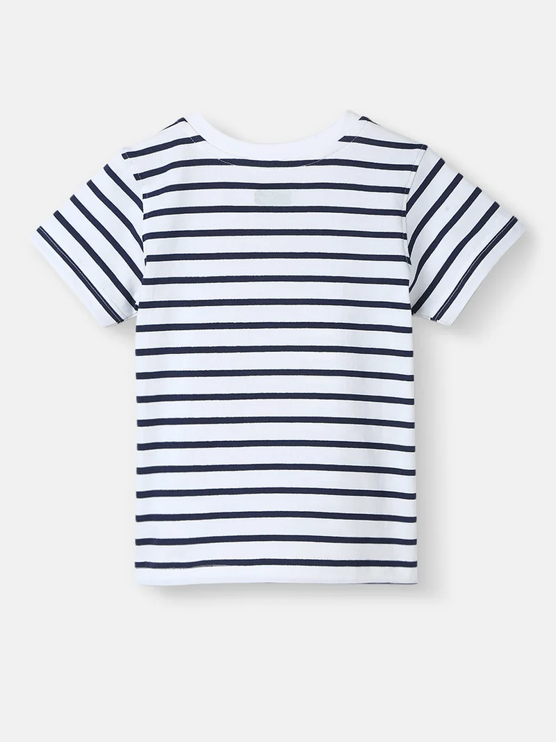 Nautinati  Nautinati Boys’ Striped Cotton T-shirt and Shorts | Cotton | Age 3 - 24 Months  | Best Price UAE