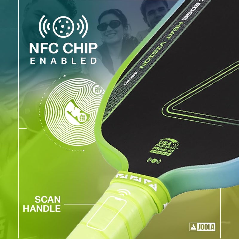 JOOLA Agassi Heat Vision 16mm Pickleball Paddle - New Shape w/Extended Sweet Spot - Textured Carbon Fiber Surface for Spin - SK Film for Less Vibration - USAP Approved - NFC Chip Enabled - Image 4