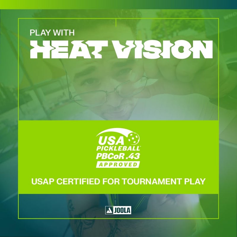 JOOLA Agassi Heat Vision 16mm Pickleball Paddle - New Shape w/Extended Sweet Spot - Textured Carbon Fiber Surface for Spin - SK Film for Less Vibration - USAP Approved - NFC Chip Enabled - Image 5