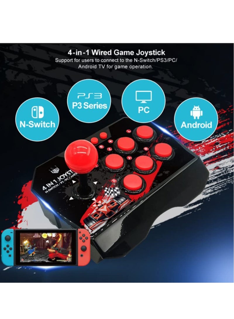 Arcade Fight Stick, Wired Arcade Joystick Features a Spherical Metal Joystick u00266 Round Control ons,Wired Arcade Joystick Arcade Games Accessories, Play All Types of Games for PS3/Switch/PC - Image 2