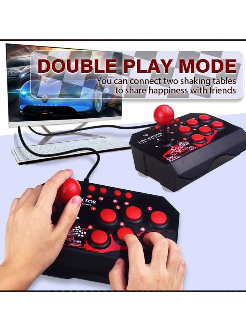 Arcade Fight Stick, Wired Arcade Joystick Features a Spherical Metal Joystick u00266 Round Control ons,Wired Arcade Joystick Arcade Games Accessories, Play All Types of Games for PS3/Switch/PC - Image 5