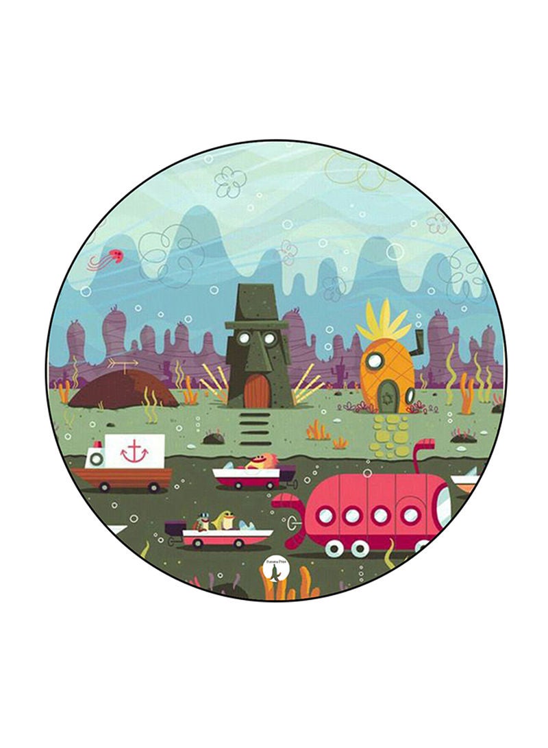 RKN Spongebob Printed Fridge Magnet Round  Multicolour - Image 2