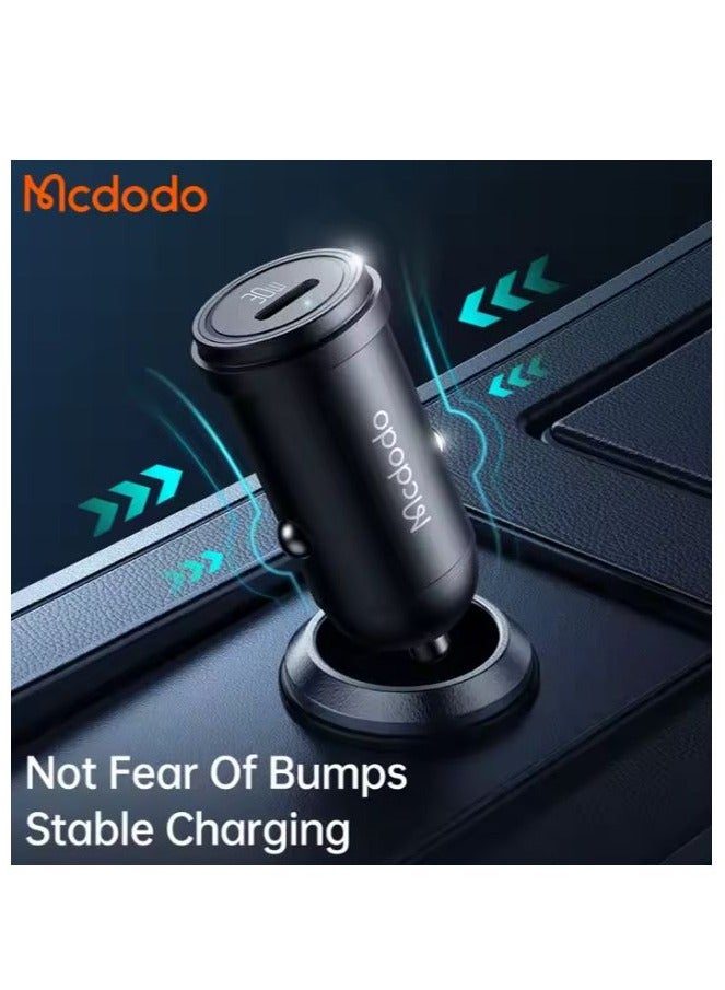 مكدودو CC-7493 - شاحن سيارة سريع PD30W - مع كابل USB-C إلى USB-C - أسود - Image 5
