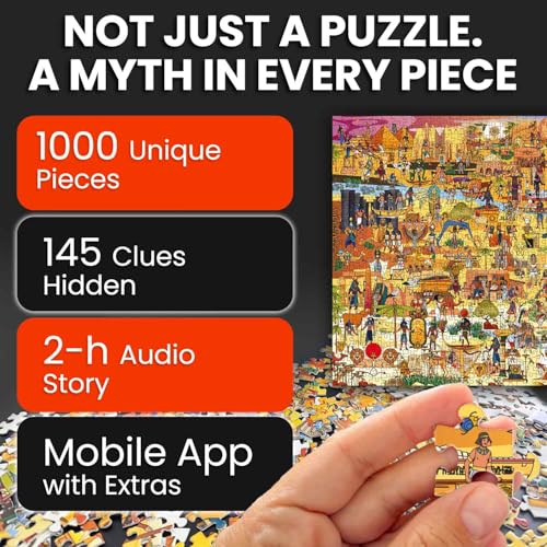 QUOKKA 1000 Piece Puzzle for Adults Egyptian Gods  Adult Puzzles with Secret Tasks  Immersive Audio Story of Ancient Myths and Legends for Deep Relaxation for Challenge Puzzle Lovers - Image 5