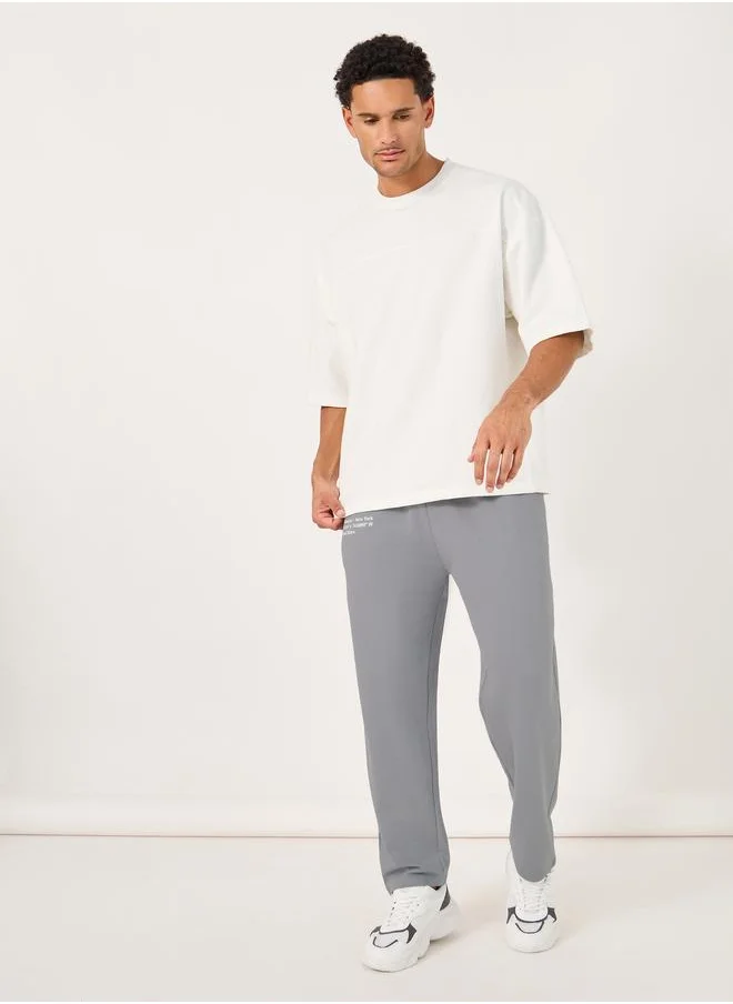 Styli Styli Slogan Print Oversized Open Hem Joggers