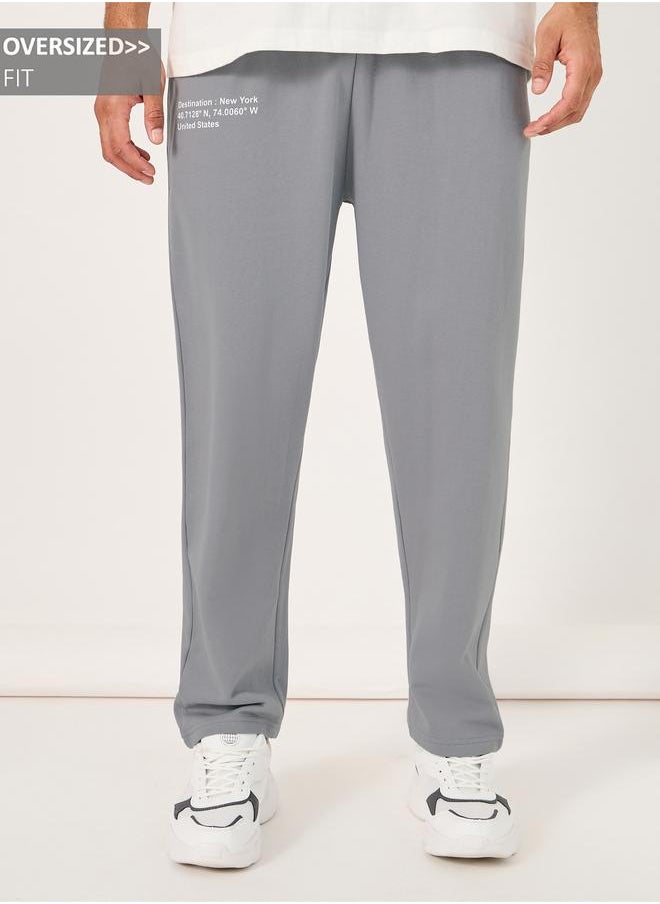 Styli Styli Slogan Print Oversized Open Hem Joggers  - Image 1