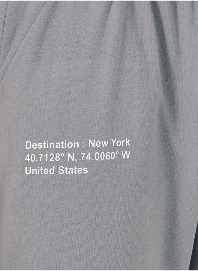 Styli - Slogan Print Oversized Open Hem Joggers - Image 1