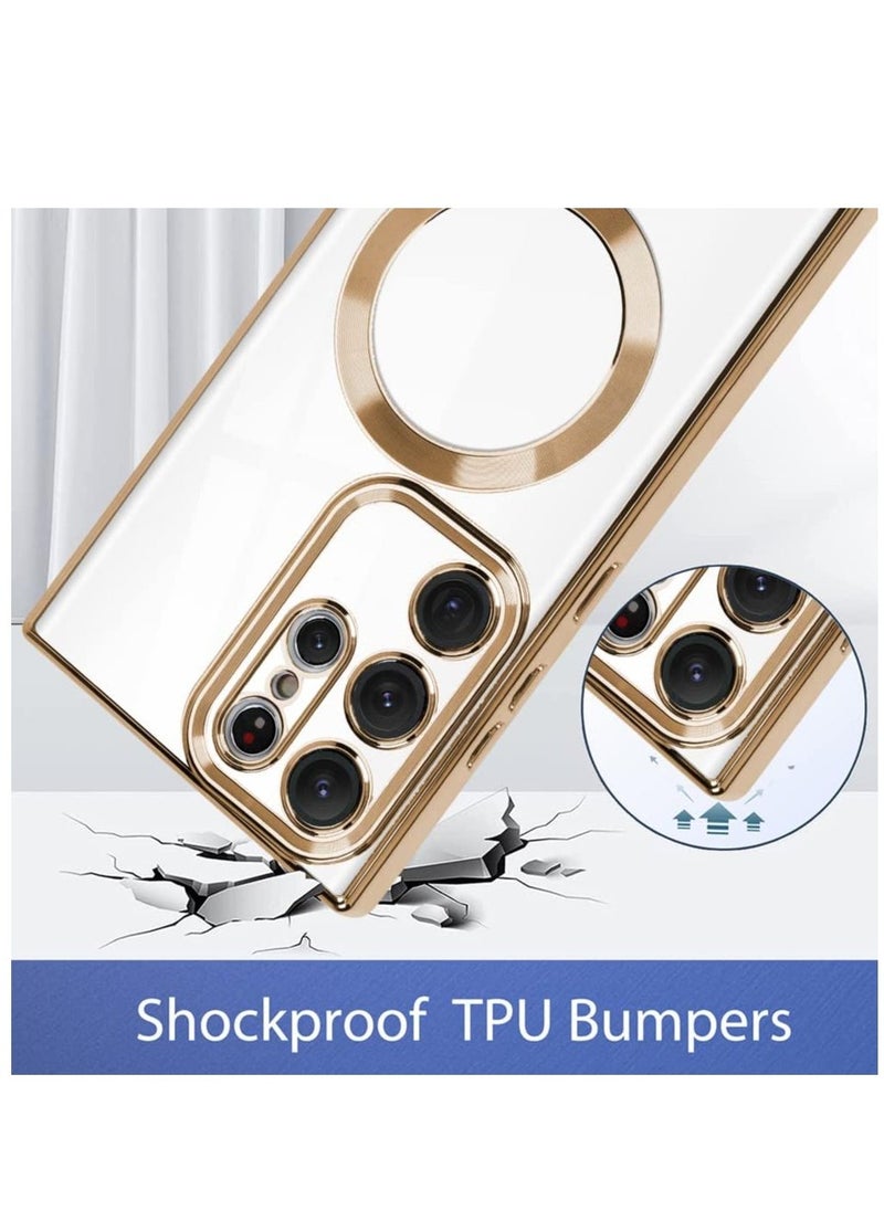 راكسوم حالة Elterazone Magnetic Clear for Galaxy S23 Ultra Case ، متوافقة مع Magsafe ، وتصميم القلب ، وتصميم القلب الناعم TPU ، وعدسة الكاميرا الكاملة الكاملة ل Samsung Galaxy S23 Ultra - Image 2