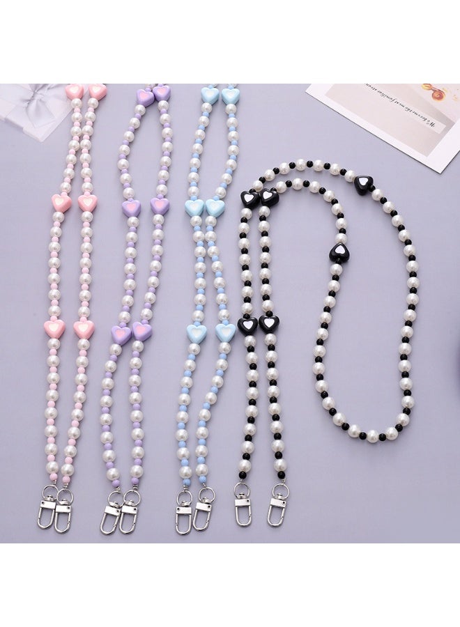 NIBEMINENT Phone Charm/ Chain Strap for Women Girls, Acrylic Heart Cell Phone Case Lanyard Wrist Strap，K2046/Pink - Image 2