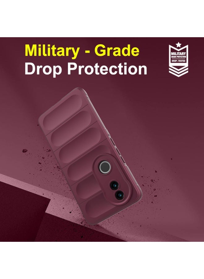 Premium Protection Back Silicone Case Compatible with Vivo V50 5G Magic Shield Shockproof Case with Camera Protection (wine Red) - Image 5