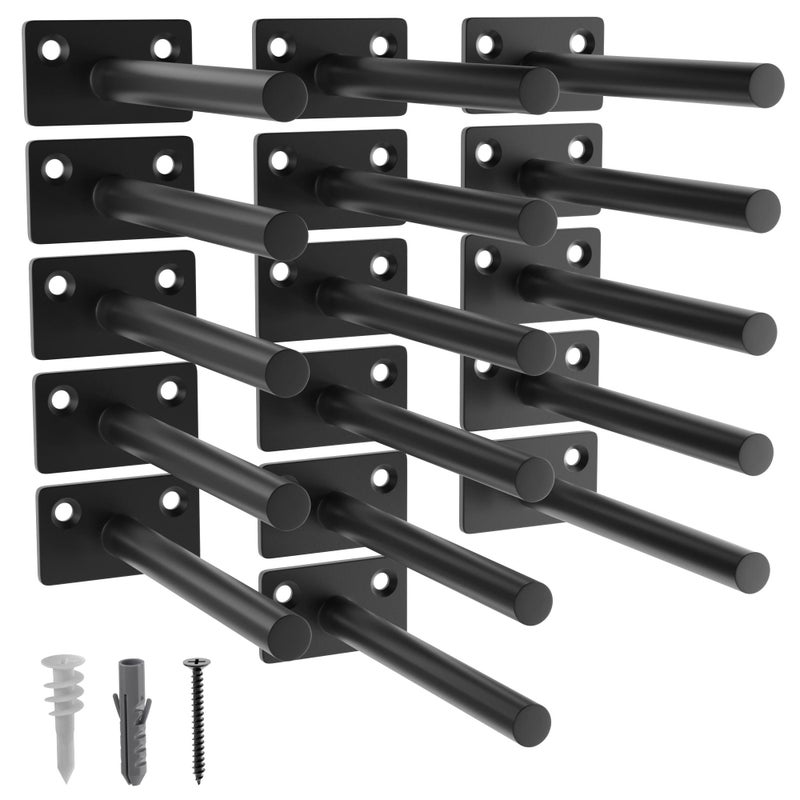 Leopo Black 16 Pack-5 Inch Floating Shelf Bracket, Hidden Brackets For Floating Wood Shelves - Image 1