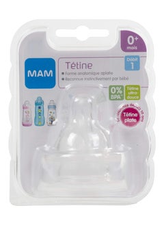 MAM Anatomic Dummy 1 Slow Flow – Silicone – Pack Of 2 – Transparent  - Image 2