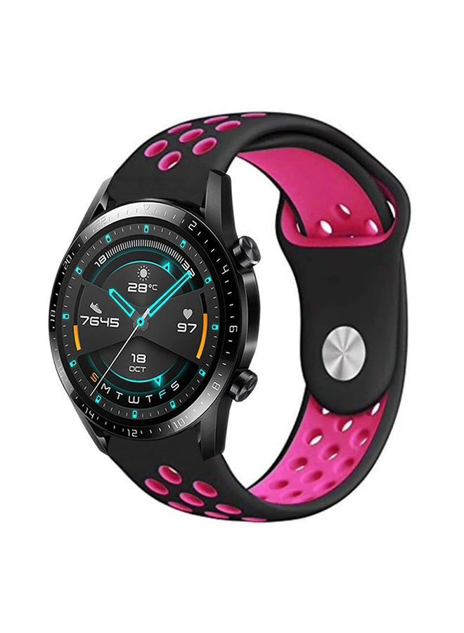 vesus Stylish Replacement Band For Huawei Watch GT/GT 2 46mm Black Pink