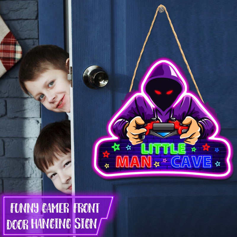 kokolap Little Man Cave Sign Wooden Game Room Decor - Image 2