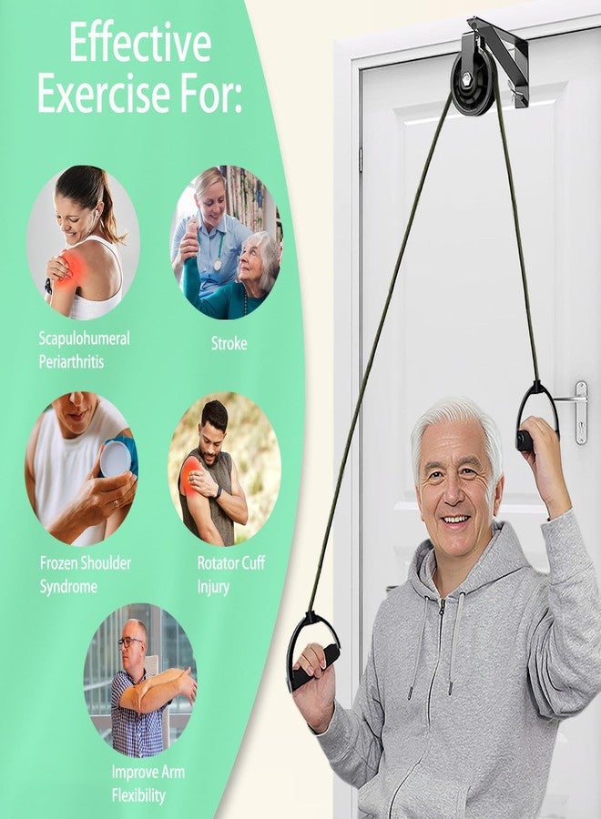 BTKASN Shoulder Pulley for Physical Therapy with Fixed Metal Bracket, Shoulder Pulley Over The Door Physical Therapy System, Over Door Exercise Pulley for Injury Rehab Recovery Stretching - Image 3