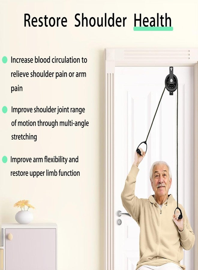 BTKASN Shoulder Pulley for Physical Therapy with Fixed Metal Bracket, Shoulder Pulley Over The Door Physical Therapy System, Over Door Exercise Pulley for Injury Rehab Recovery Stretching - Image 2