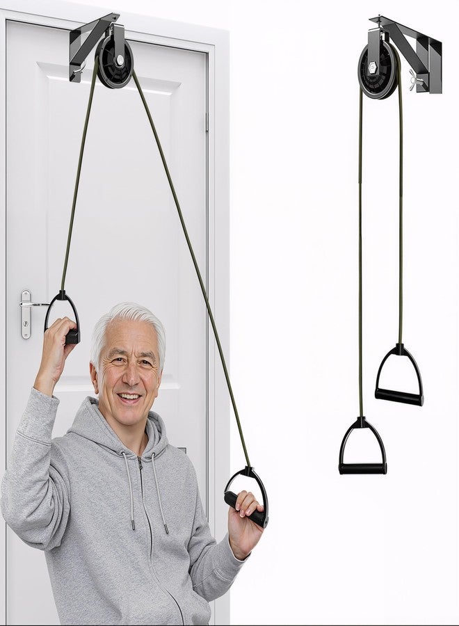 BTKASN Shoulder Pulley for Physical Therapy with Fixed Metal Bracket, Shoulder Pulley Over The Door Physical Therapy System, Over Door Exercise Pulley for Injury Rehab Recovery Stretching - Image 1