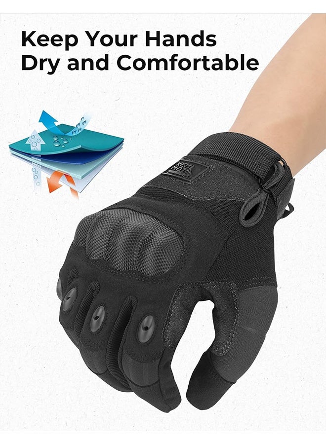 Tactical Gloves for Men, Touchscreen Motorcycle Gloves with Hard Shell & Palm Padding for Sports Motorcycle Cycling Tactical Airsoft Paintball Hunting Hiking Camping Climbing - Image 4