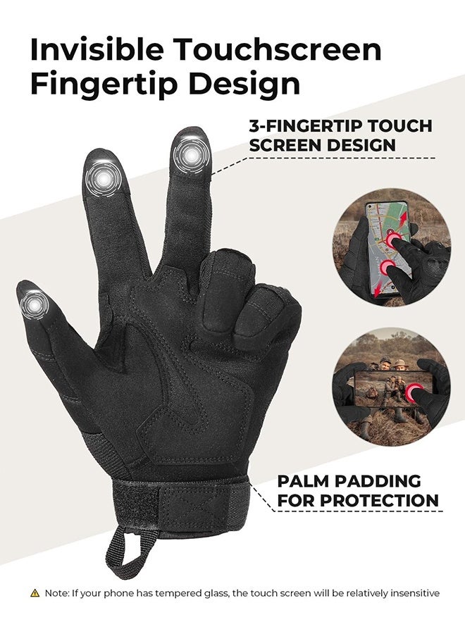 Tactical Gloves for Men, Touchscreen Motorcycle Gloves with Hard Shell & Palm Padding for Sports Motorcycle Cycling Tactical Airsoft Paintball Hunting Hiking Camping Climbing - Image 3