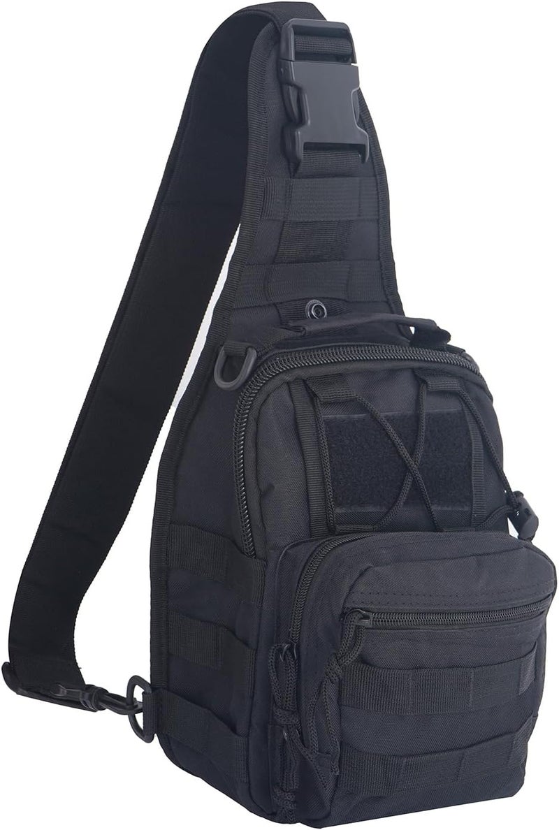 FAMI Outdoor Tactical Bag Backpack, Military Sport Bag Pack Sling Shoulder Backpack Tactical Satchel for Every Day Carry (Black) - Image 1