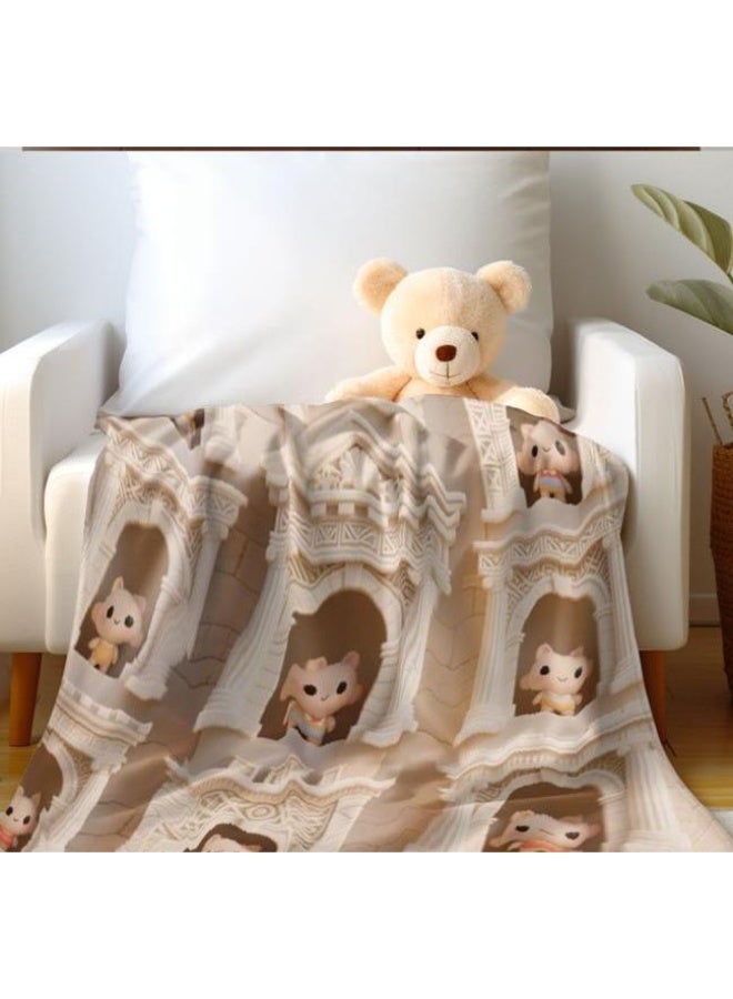 general Flannel thin blanket (warm and comfortable, suitable for sleep, gaming, dust removal and sandproof) 150cm*200cm - 956 - Image 1