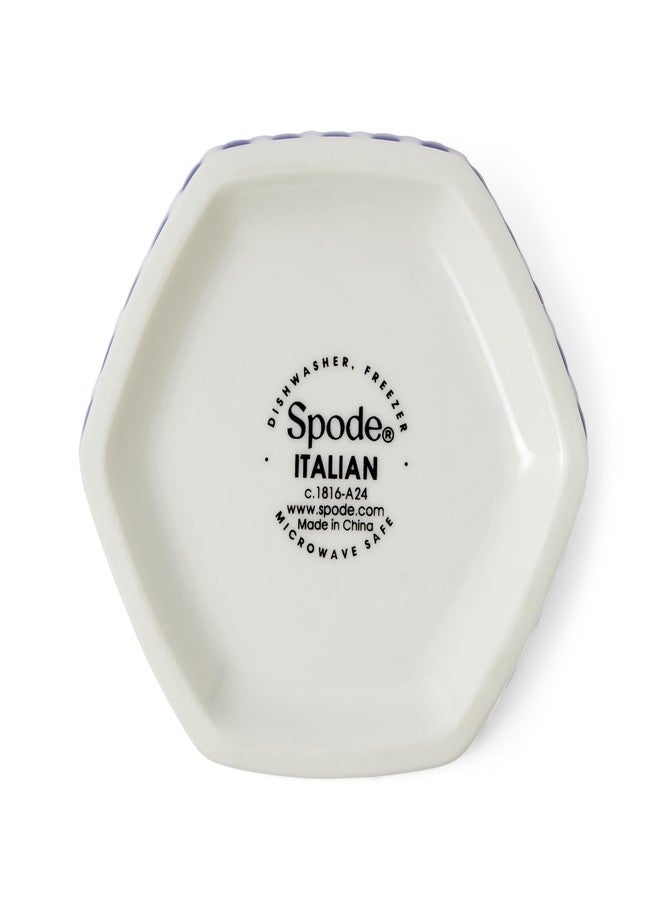 سبود مزهرية سبود الزرقاء الإيطالية ستيكاتو، 5.2 بوصة، مصنوعة من البورسلين، سداسية الشكل، مزينة بخطوط وزخارف زهرية - لون أزرق وأبيض كلاسيكي لديكور المنزل المتوسطي المعاصر، مثالية لغرفة المعيشة وغرفة الطعام - Image 4