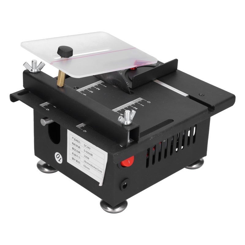 Mini Table Saw: 100W Motor 7 Speed Gears - Slide Rail Design Adjustable Cutting Portable Table Saw for Hobbyist Woodworking & Small Material Cutting Projects - Image 2
