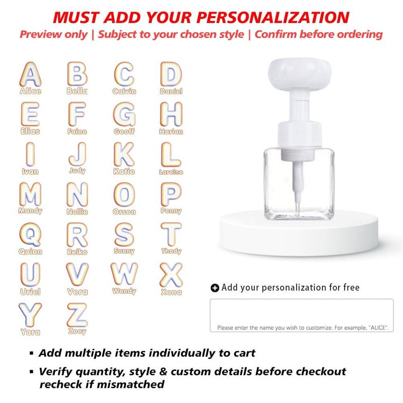 8.45 Oz Yellow Flower Shape Foam Pump Bottle Foaming Soap Dispenser Refillable Travel Organizer For Liquid Shampoo Lotion Split Bottles Hand Bathroom Accessories Rainbow Gradient Initial 26 Letters Gift - Image 5