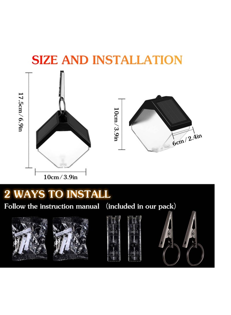 SYOSI 2-Pack Outdoor Solar Wall Lights for Fence, Deck, and Step - Waterproof Wall Mount Lamps for Garden, Patio, Yard, Garage - Decorative Lighting with 2 Modes and 8 Color Options - Image 5