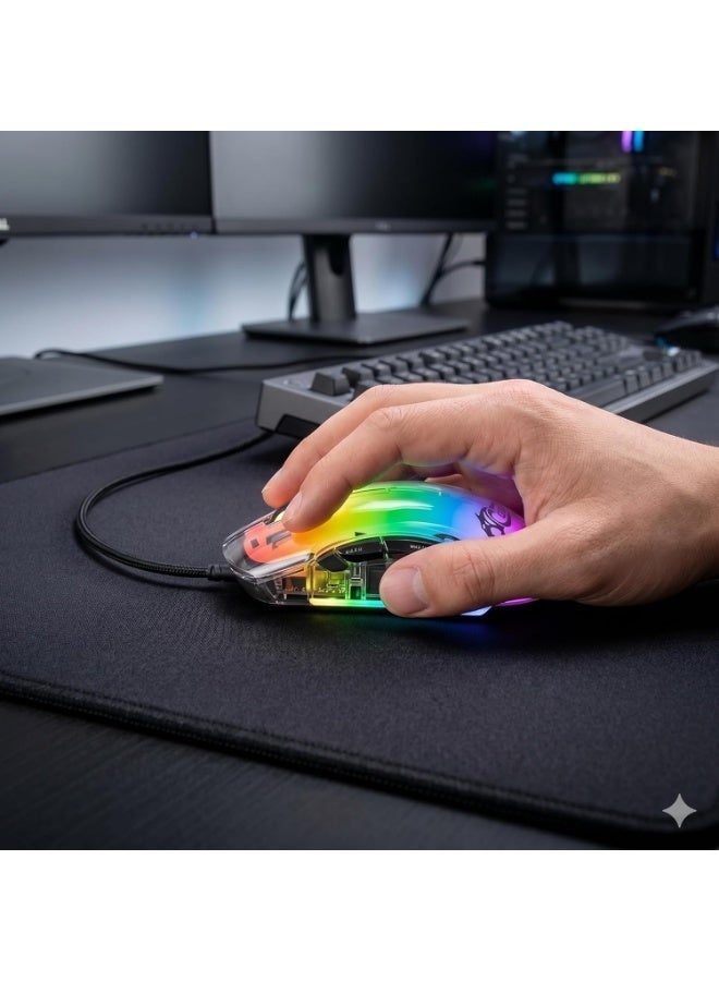 COUGAR-EGY Z700 Wired Gaming Mouse, RGB Backlit, Transparent Crystal, 12800 DPI - Image 3