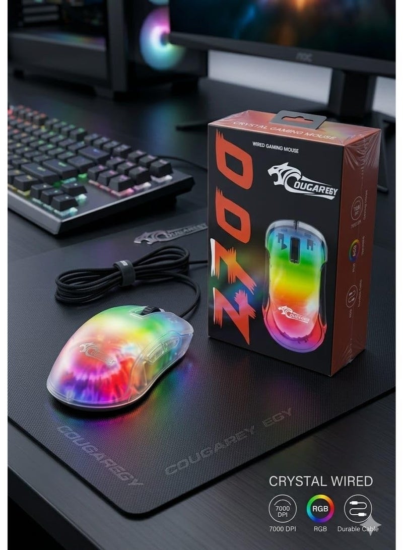 COUGAR-EGY Z700 Wired Gaming Mouse, RGB Backlit, Transparent Crystal, 12800 DPI - Image 4