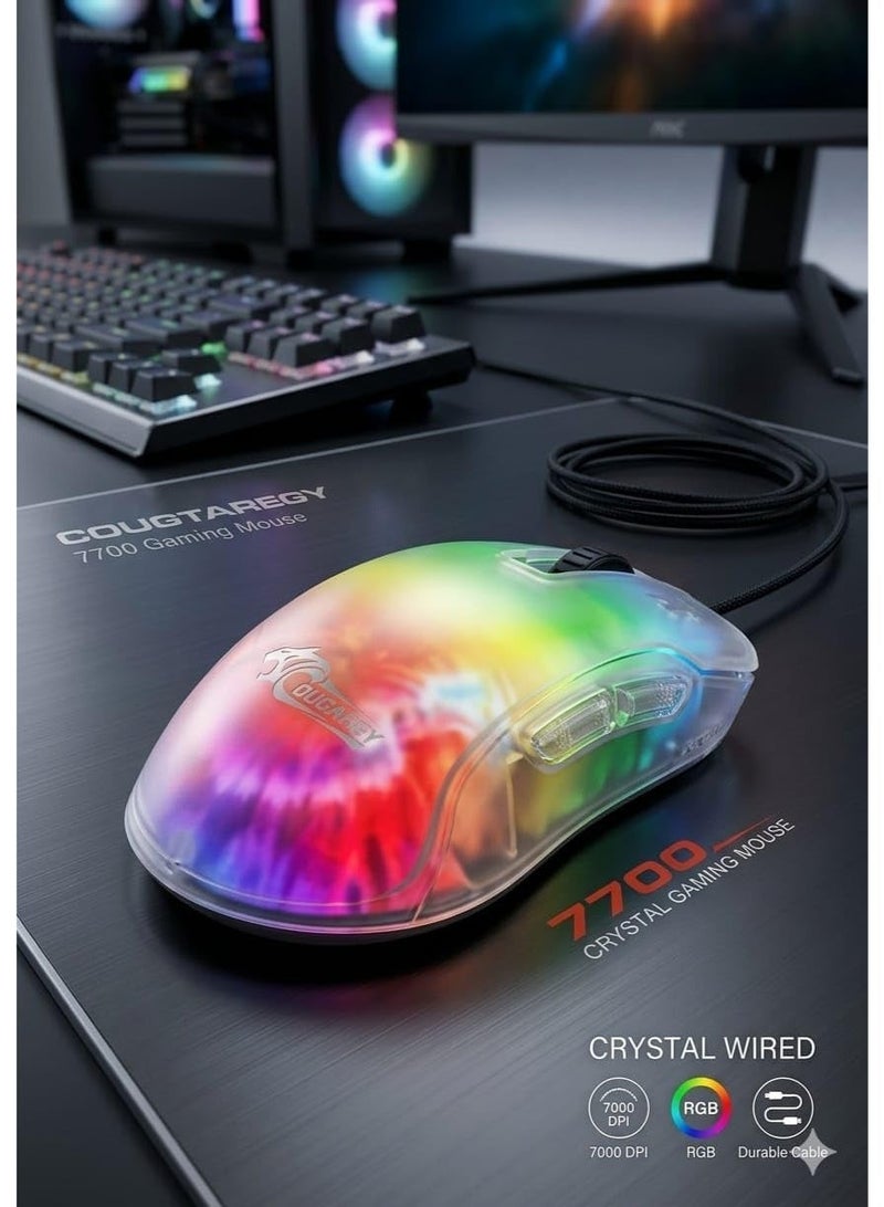 COUGAR-EGY Z700 Wired Gaming Mouse, RGB Backlit, Transparent Crystal, 12800 DPI - Image 2