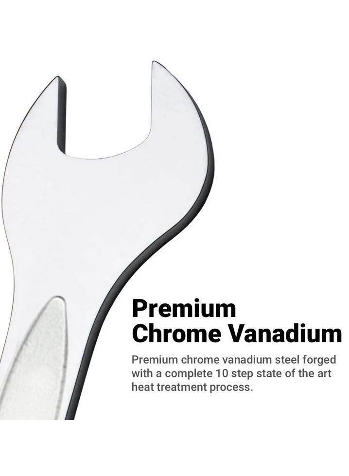 TOTAL 14 Size Double Side Spanner Combination Ring & Open End Spanner Chrome Vanadium 1 Pcs TCSPA141 - Image 4