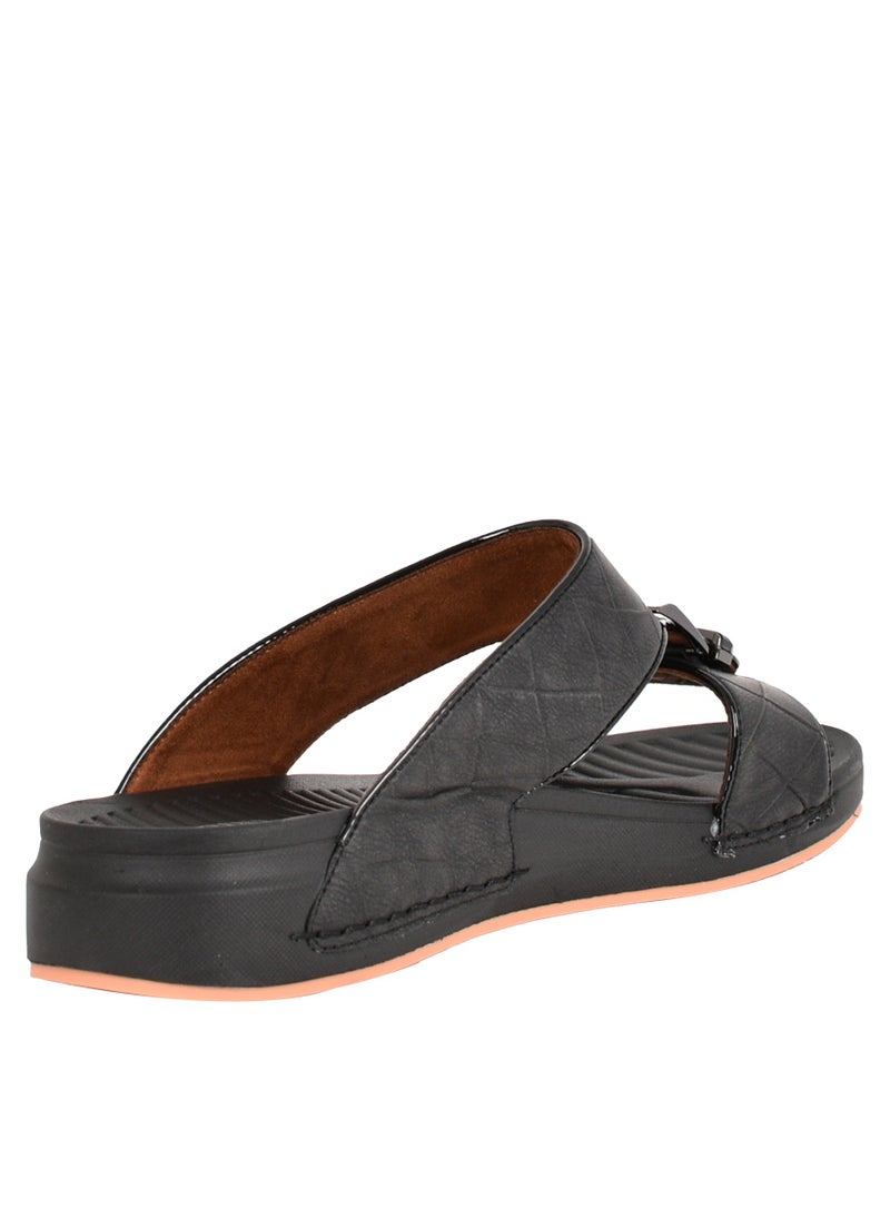 Ferrini - Mens  Stylish Black Arabic Sandals - Image 1