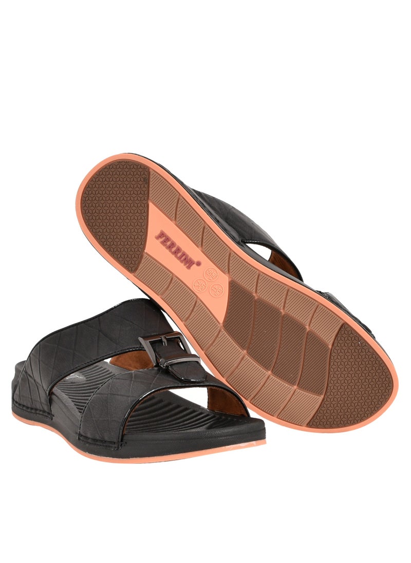 Ferrini - Mens  Stylish Black Arabic Sandals - Image 1