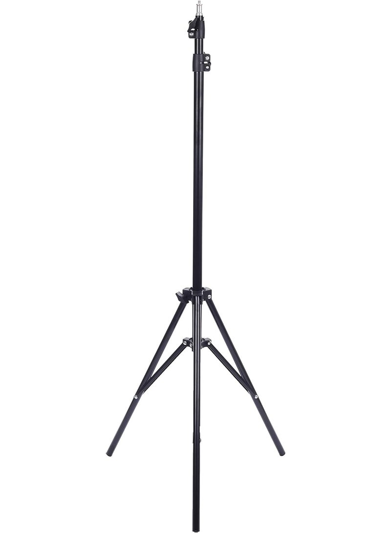 Live Stream 360 Degree Rotated LED Ring Light 20 cm with 2.1 Meter Stand - Black & White  - Image 4