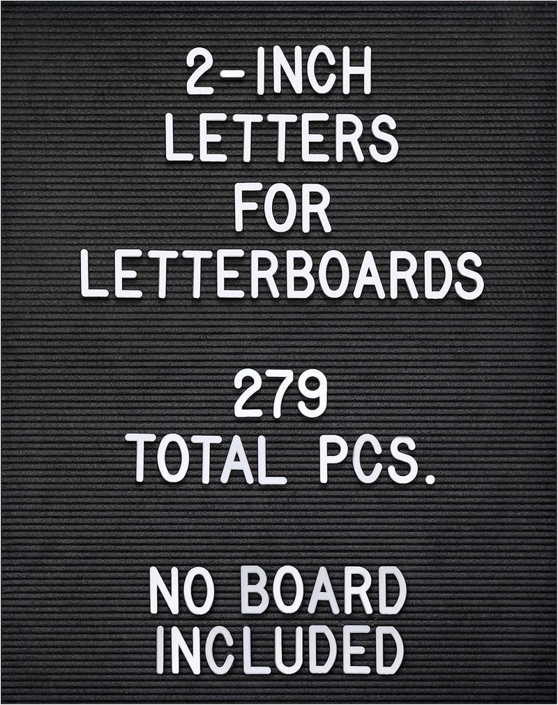 MAINEVENT Letter Board Plastic Letters Set 2 Inch, Letter Board Letters Only NO BOARD INCLUDED, White Large Felt Board Letters, Plastic Letters Letter Board, Felt Letter Board Letters Symbols - Image 1