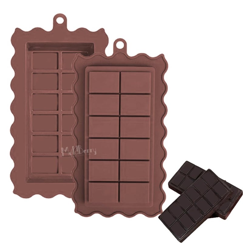 Moldberry Chocolate Bar Mold 1 Inch Deep Dubai Pistachio Chocolate Bar Silicone Thick Candy Mold Zigzag Kunafa Chocolate Molds for Filling Stuffed Knafeh Pistachio Chocolate Mold Pack 1 - Image 1