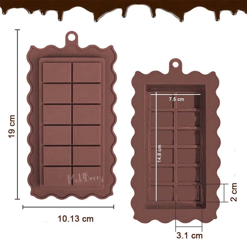 Moldberry Chocolate Bar Mold 1 Inch Deep Dubai Pistachio Chocolate Bar Silicone Thick Candy Mold Zigzag Kunafa Chocolate Molds for Filling Stuffed Knafeh Pistachio Chocolate Mold Pack 1 - Image 2