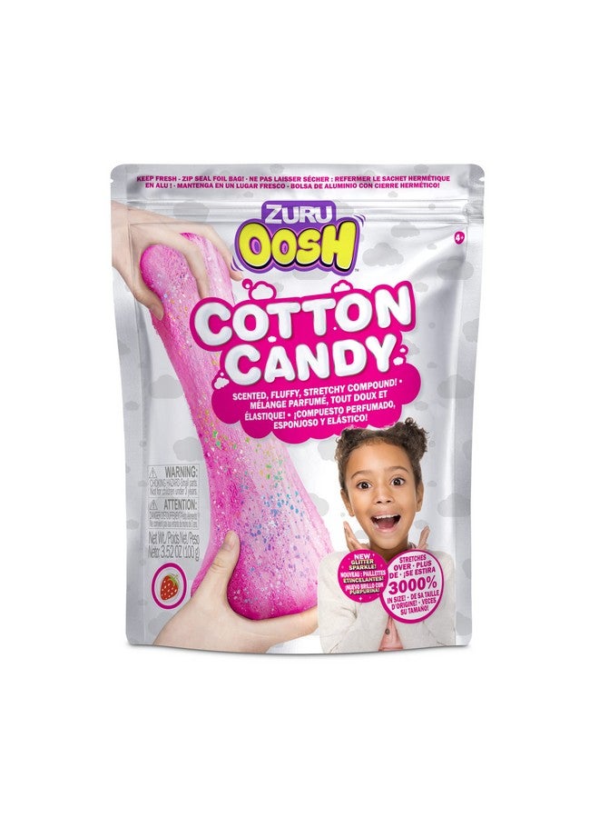 ZURU Oosh Oosh Cotton Candy Large Foil Bag 100G (Strawberry) By Zuru, Fluffy Slime, Stretch Slime, Grows 3000% In Size, Slime For Girls And Kids (Pink) - Image 1