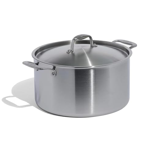 Madein Made In Cookware  12 Quart Stainless Steel Stock Pot With Lid  5 Ply Stainless Clad  Professional Cookware  Crafted in Italy  Induction Compatible - Image 1