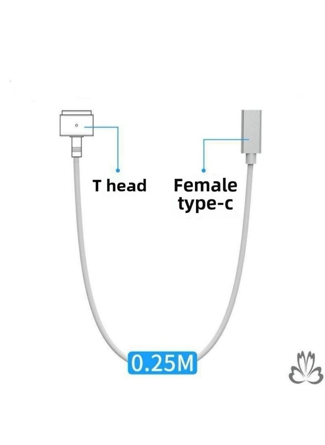 Generic - Type-C Female Head To Magsafe 2 /1 For Apple Laptop PD Trap Conversion Line-Color:Type-C Revolution Magsafe1 60W L Toothbrush Head Long Line 1.8M - Image 1