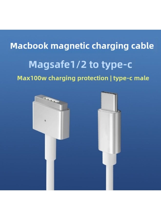 Generic - Type-C Female Head To Magsafe 2 /1 For Apple Laptop PD Trap Conversion Line-Color:Type-C Revolution Magsafe1 60W L Toothbrush Head Long Line 1.8M - Image 1