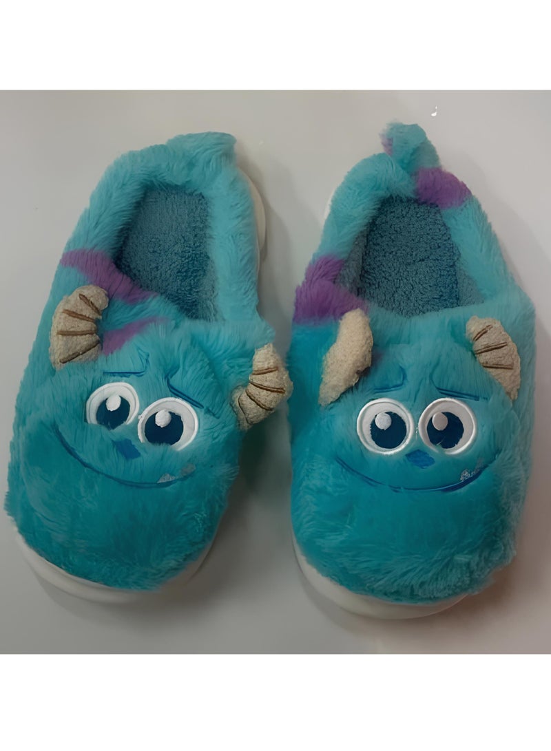 سليبر سَلي قطيفة ناعم بتصميم كرتوني من شخصية Monsters Inc | فري سايز يناسب جميع المقاسات | مريح ودافئ للاستخدام المنزلي اليومي