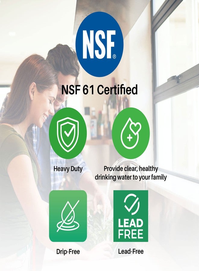 SpiroPure صنبور SpiroPure معتمد من NSF وخالٍ من الرصاص، مزود بفجوة هوائية، مناسب لأنظمة التناضح العكسي، مطلي بالنيكل المصقول/النيكل الساتان، صنبور بديل لفلتر مياه التناضح العكسي، صنبور بثلاثة خطوط ترشيح، SP-FC100-NK - Image 2