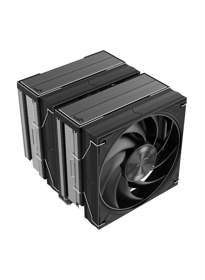 Sama Wind Tunnel A60e Dual Tower Dual Fan 6 Heat Pipes Cpu Air Cooler Metal Brushed Top Cover/high Performance/pwm/multi-platform Lga1851/am5/thermal Paste Included - Image 1