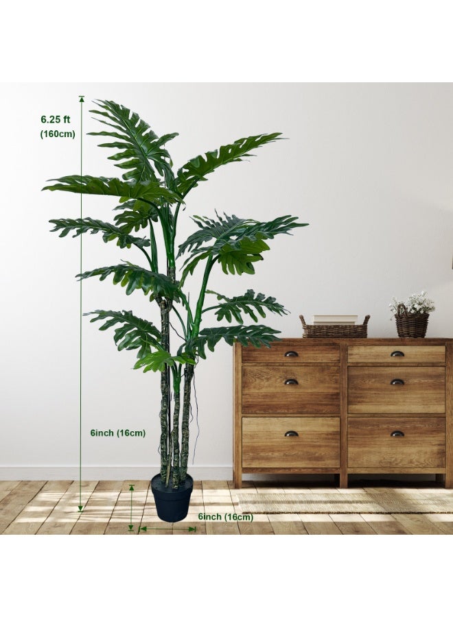 ميراج بوتانيكس 5.2ft طويلة كبيرة مصطنعة Monstera Deliciosa النباتات ، 160 سم مزيفة الجبن السويسري نباتات أرضية مزيفة شجرة الحرير الاستوائية مع وعاء للمكتب بيت غرفة المعيشة المنزلديكور الداخلي في الهواء الطلق - Image 5