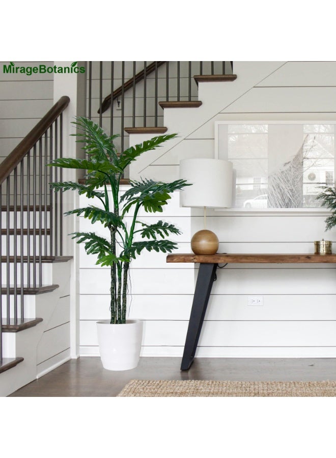 ميراج بوتانيكس 5.2ft طويلة كبيرة مصطنعة Monstera Deliciosa النباتات ، 160 سم مزيفة الجبن السويسري نباتات أرضية مزيفة شجرة الحرير الاستوائية مع وعاء للمكتب بيت غرفة المعيشة المنزلديكور الداخلي في الهواء الطلق - Image 2