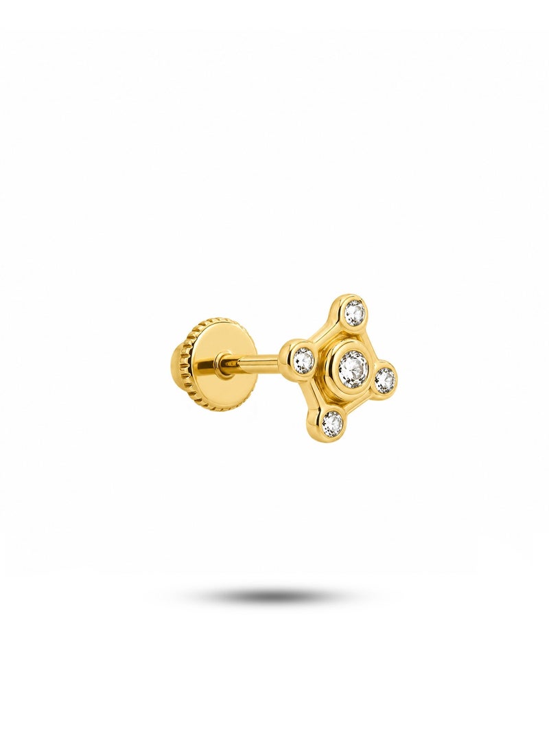 Ruby Art Gold 18K Pure Gold Ear Piercing, Hypoallergenic Premium Shine, 0.59 Gram - Image 1