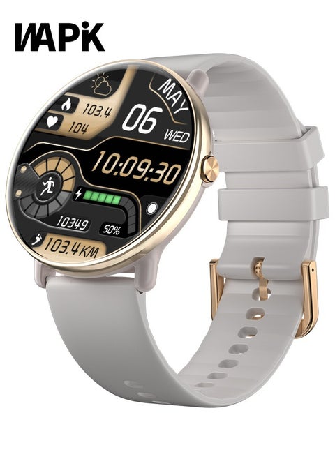 Korean Brand Smart Watch Y6，Business Smartwatch, Waterproof Fitness Watch, Bluetooth Calling, Compatible with Android and iOS, Smart Watch for men, AMOLED Display, Heart Rate Monitoring, Gold